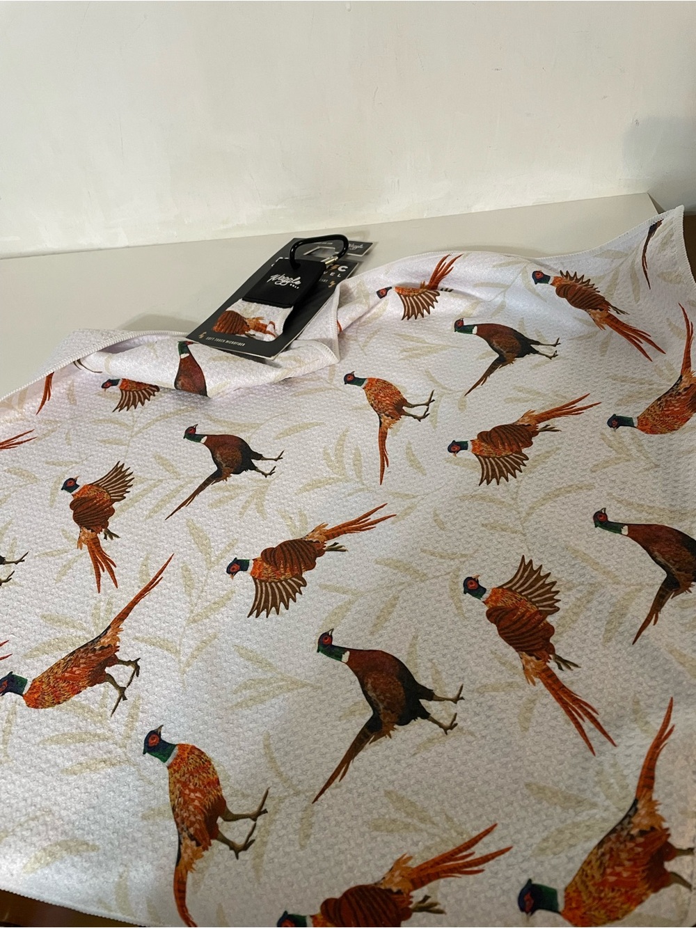 Waggle Golf Towel with Pheasants NWT